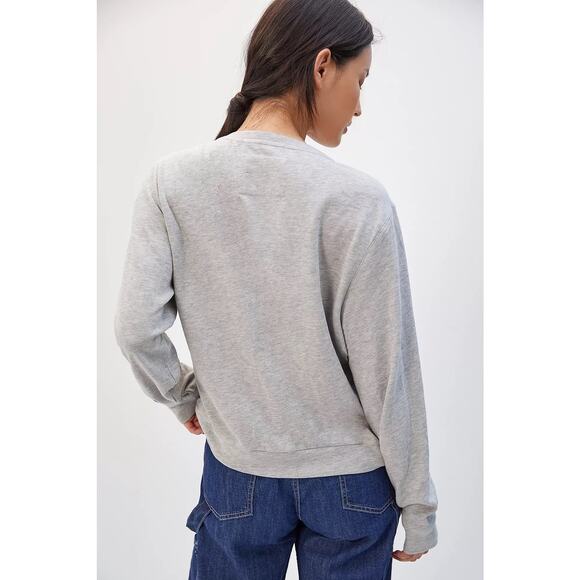 Luna Mercantile Co Anthropologie Gray Graphic Tiger Embellished Crew Sweatshirt - Picture 4 of 14